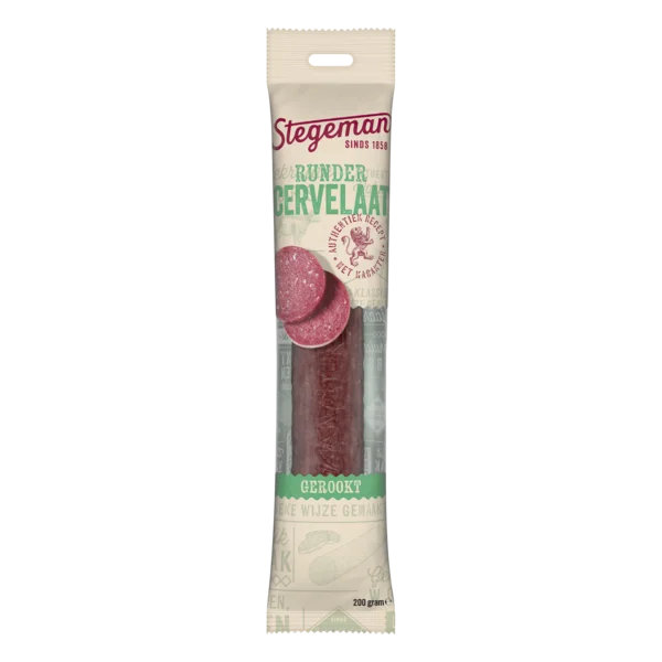Packshot Stegeman Rundercervelaat Gerookt